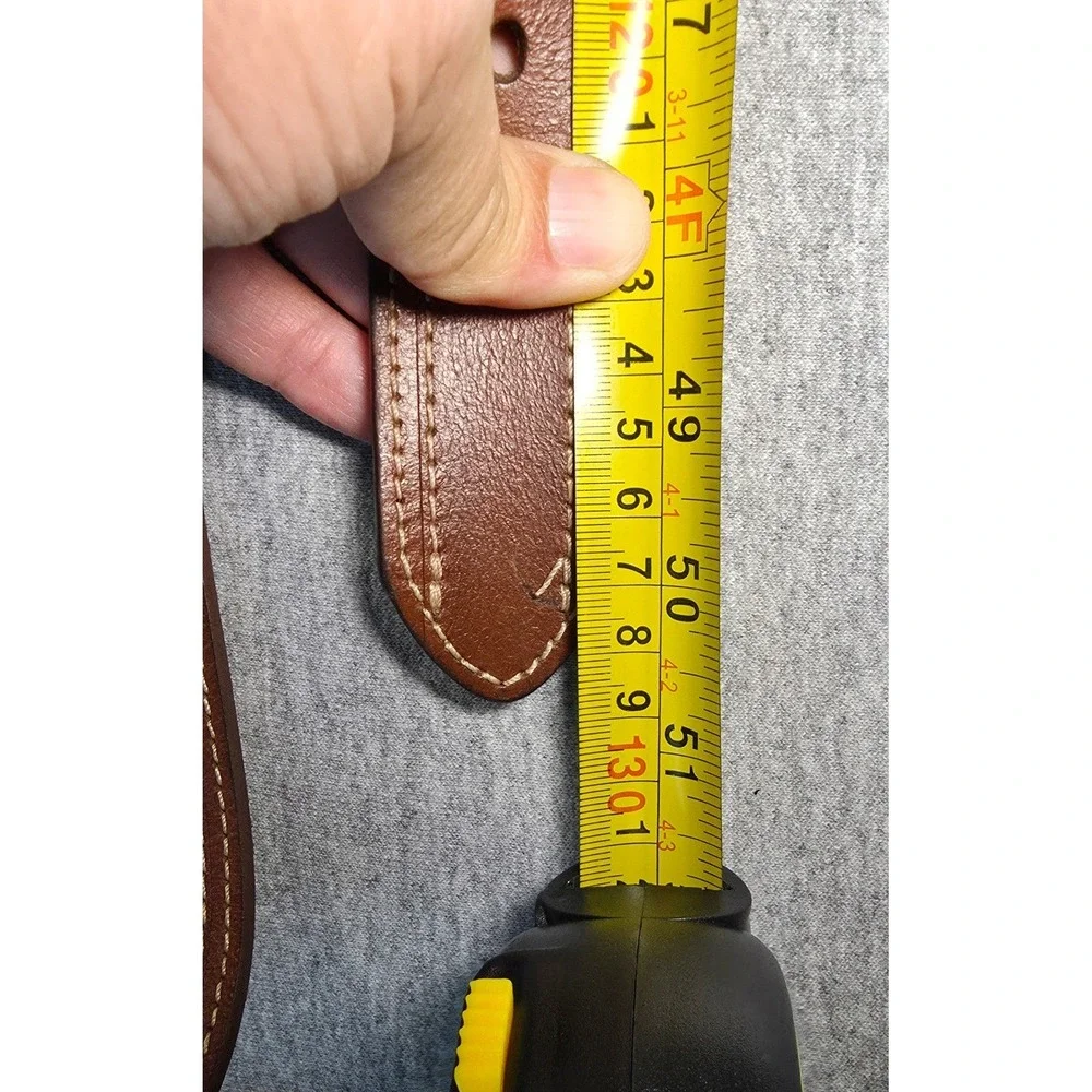 Levis Mens Brown Genuine Leather Belt XL 42-44 Double Stitch Two Horse Logo